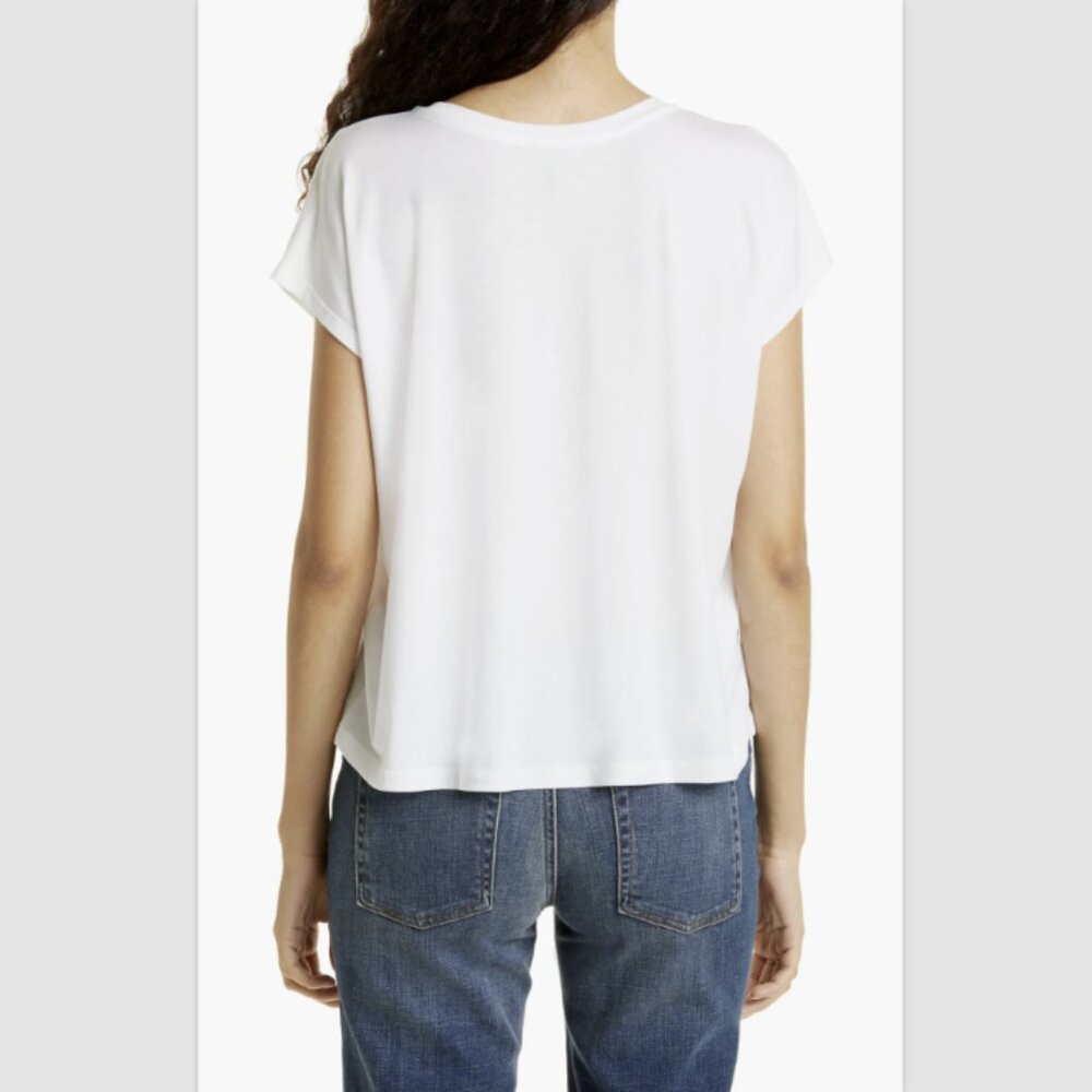 Eileen Fisher White Crewneck Boxy T-Shirt - Picture 2 of 6
